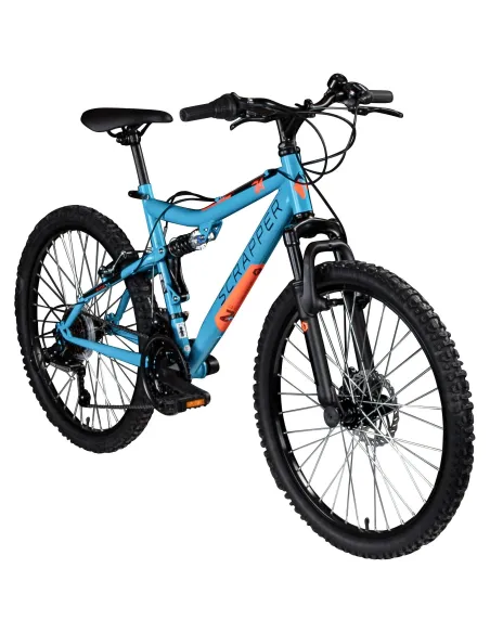 Rower Górski MTB 24" Stal V-brake Tarcze Revo 18-biegów Dzwonek Młodzieżowy