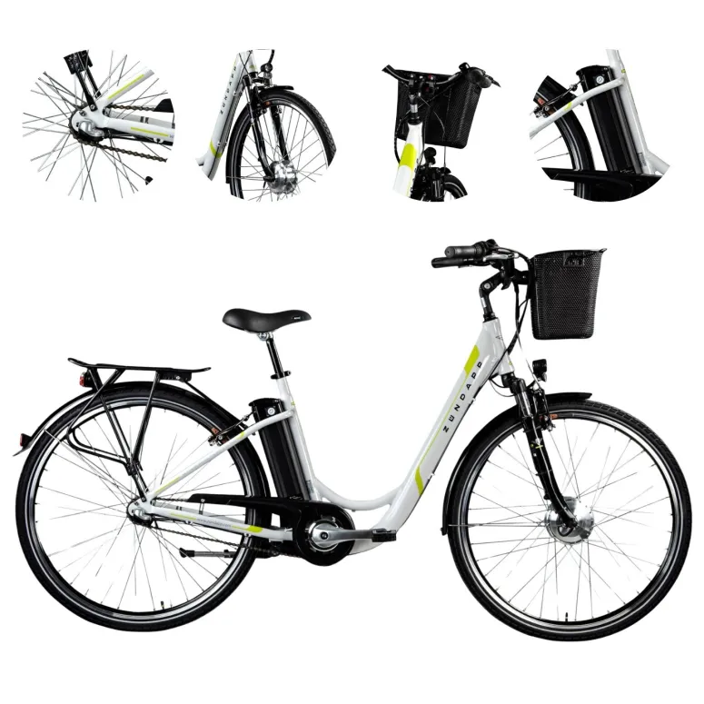 Elektryczny Rower Miejski 28 Nexus 3 Wspomaganie 5 Trybów 10,4Ah Bagażnik
