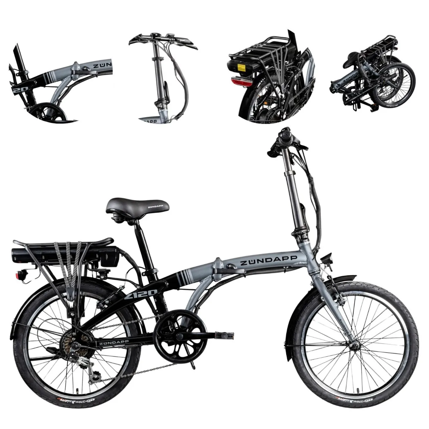 Elektryczny Rower Składany 20 ALU 10,4 Ah Wspomaganie Składak Męski Damski