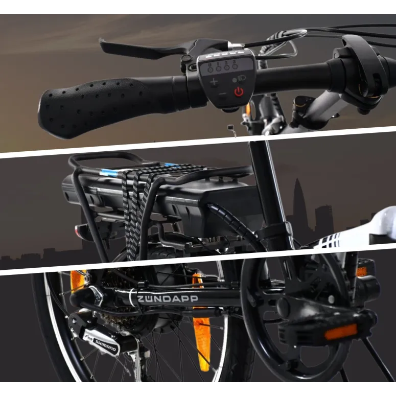 Elektryczny Rower Składany 20 ALU 10,4 Ah Wspomaganie Składak Męski Damski