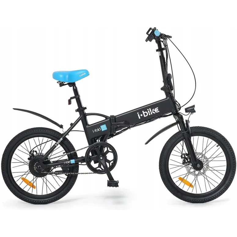 Elektryczny Rower Składany 20 Tarcze ALU 250W Składak Wspomaganie Błotniki