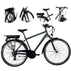 Elektryczny Rower Trekkingowy 28 Męski Aluminiowy 250W 3 Tryby Turystyczny