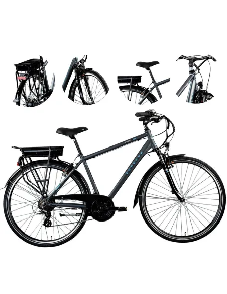 Elektryczny Rower Trekkingowy 28 Męski Aluminiowy 250W 3 Tryby Turystyczny