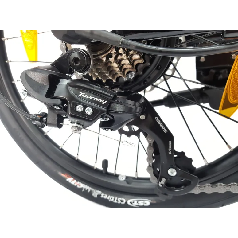 Elektryczny Rower Składany 20 ALU Tarcze Revo Światła Bagażnik Wspomaganie