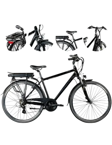Elektryczny Rower Męski 28 Alu Trekkingowy Wspomaganie Revo Światła Dzwonek
