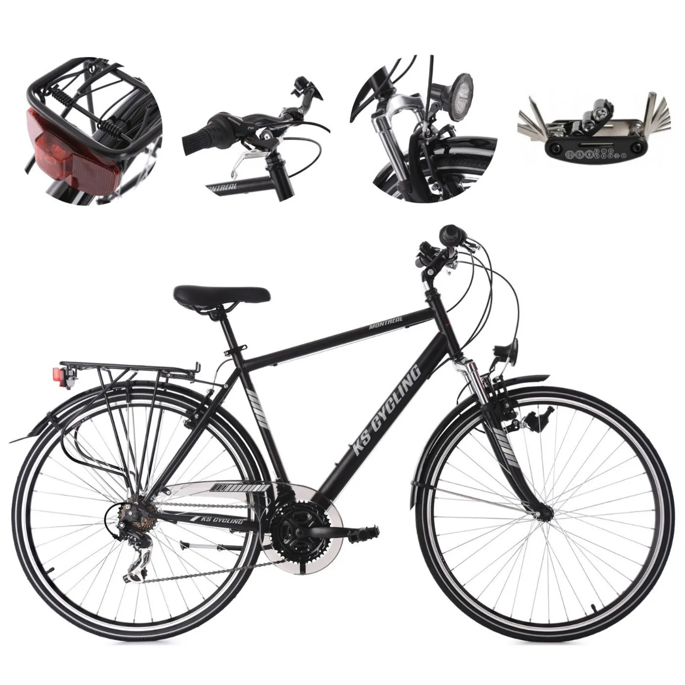 Rower Trekkingowy Męski 28" Revoshift Oświetlenie Bagażnik Turystyczny