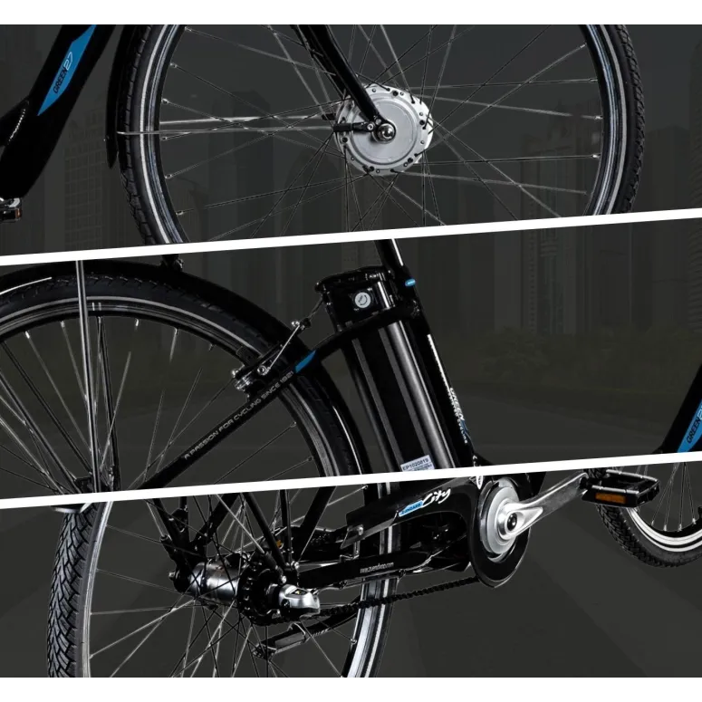 Rower Elektryczny Miejski 28 Damka Aluminiowy 10.4 Ah 250 W Wspomaganie