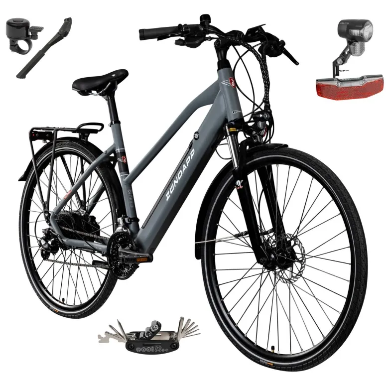 Rower Elektryczny Trekkingowy 28 Hydraulika Alu Wspomaganie Światła Stopka