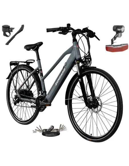 Rower Elektryczny Trekkingowy 28 Hydraulika Alu Wspomaganie Światła Stopka