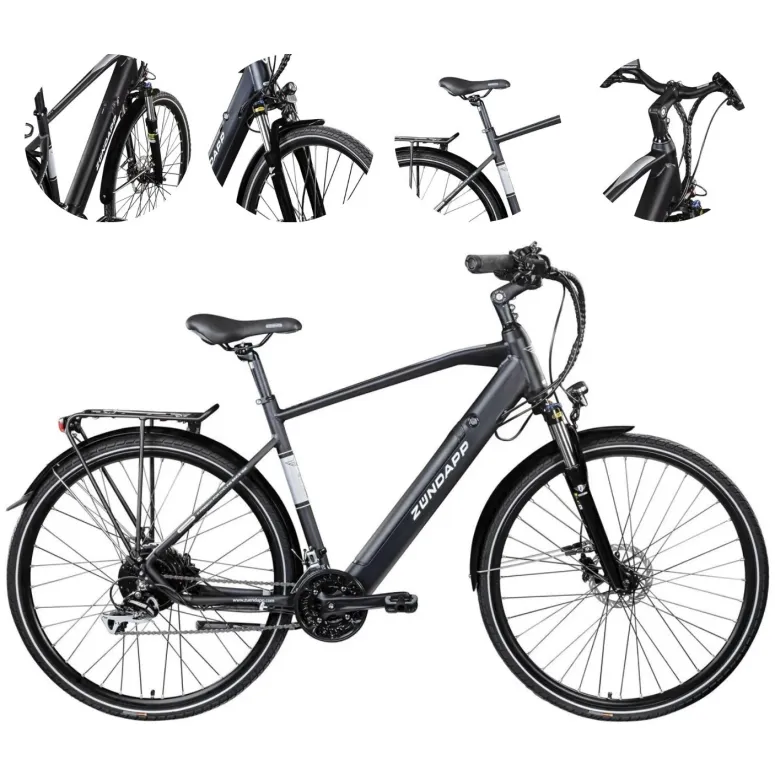 Elektryczny Rower Trekking Męski 28 Hydraulika ALU Wspomaganie 5 Trybów LCD