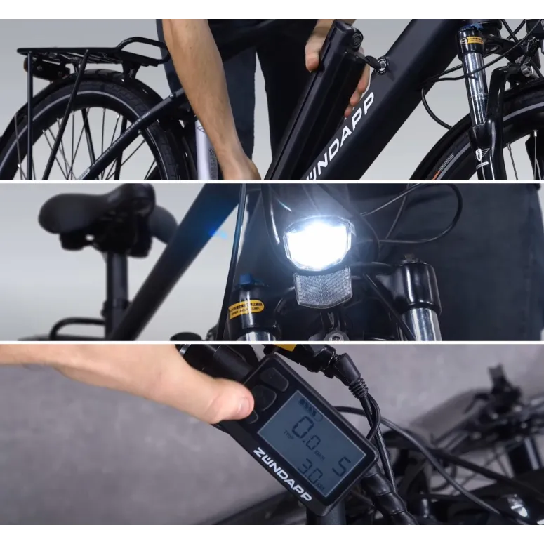 Elektryczny Rower Trekking Męski 28 Hydraulika ALU Wspomaganie 5 Trybów LCD