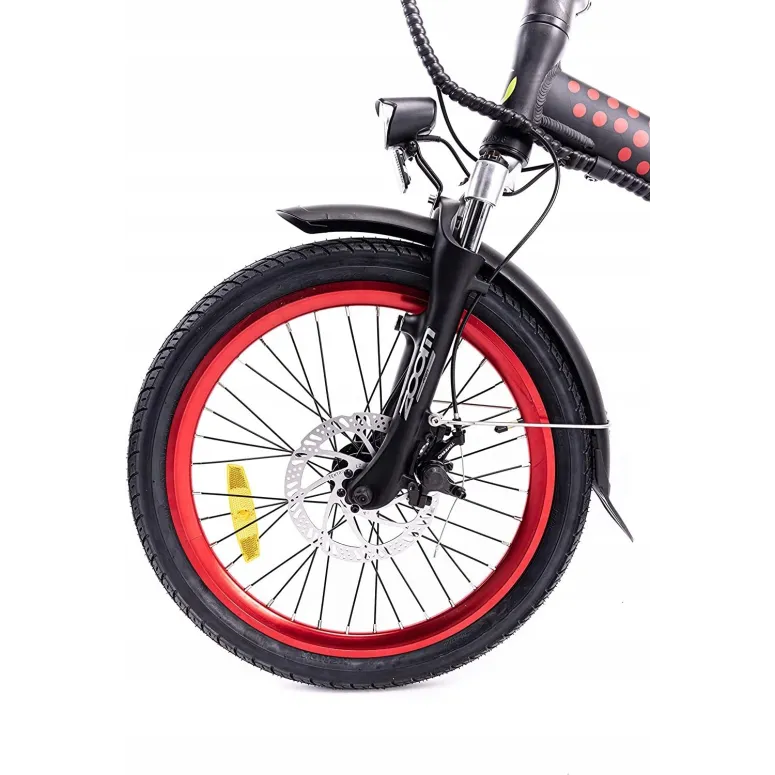 Rower Elektryczny Składany 20 ALU Składak 3 Tryby Wspomaganie Tarcze 7 bieg