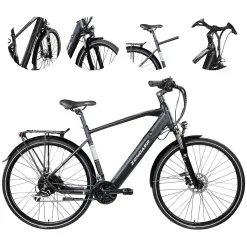 Elektryczny Rower Trekking Męski 28 Alu Wspomaganie Altus Hydraulika Cyngle