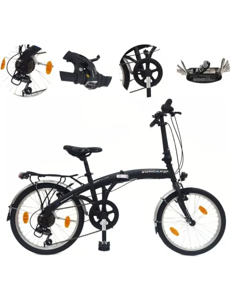 Rower Składany Miejski 20 Revo Męski Damski Dzwonek Oświetlenie Bagażnik
