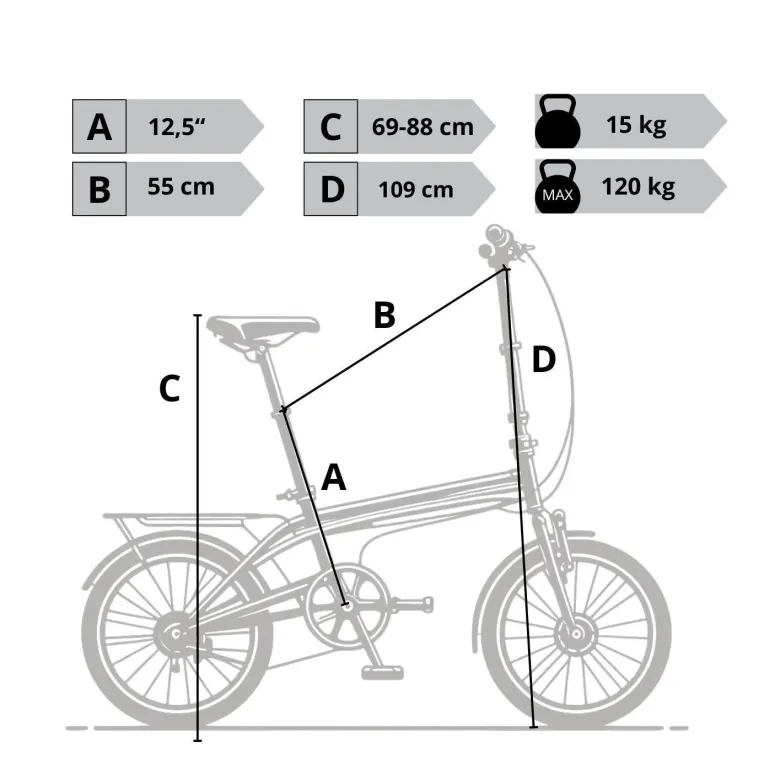 Rower Składany Miejski 20 Revo Męski Damski Dzwonek Oświetlenie Bagażnik