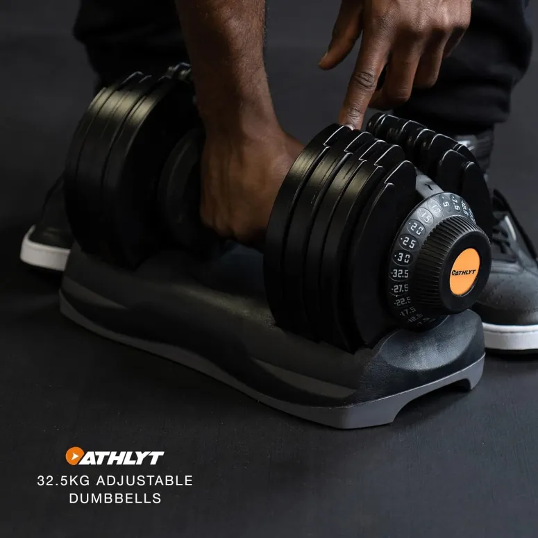 Hantla Regulowana Athlyt Sztangielka Siłownia Szybka Regulacja 2,5-32,5KG