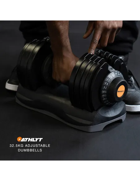 Hantla Regulowana Athlyt Sztangielka Siłownia Szybka Regulacja 2,5-32,5KG