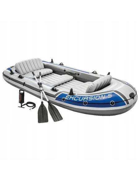 Ponton Intex Excursion 5 68325 Wędkarski Duży 5 Osób Pompka + Wiosła Zestaw