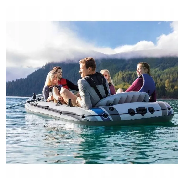 Ponton Intex Excursion 5 68325 Wędkarski Duży 5 Osób Pompka + Wiosła Zestaw