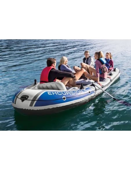 Ponton Intex Excursion 5 68325 Wędkarski Duży 5 Osób Pompka + Wiosła Zestaw