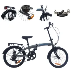 Rower Składany 20 Męski Damski Bagażnik Odblaski Dzwonek Stopka Błotniki