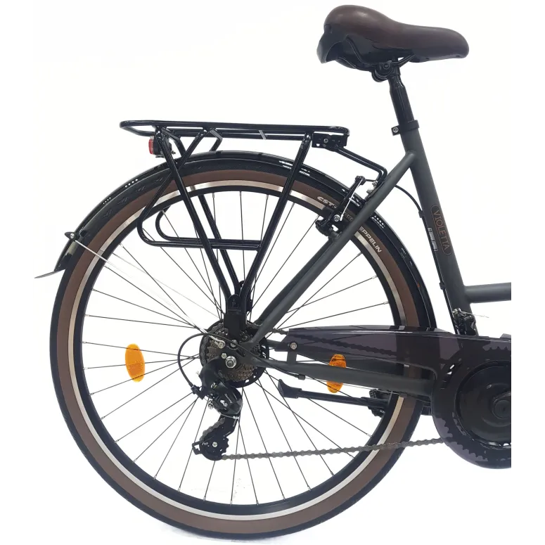 Rower Miejski Damski 28 Stal Revoshift Dzwonek Oświetlenie Stopka Bagażnik