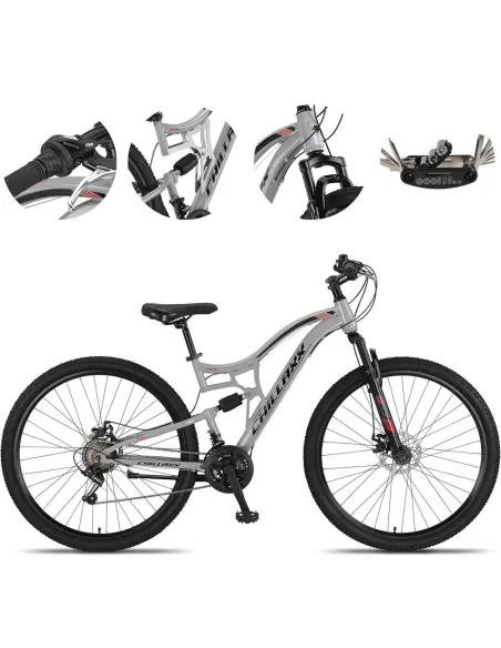 Rower Górski 29 Stal Męski Damski MTB Full Dzwonek Revo Amortyzacja Tarcze