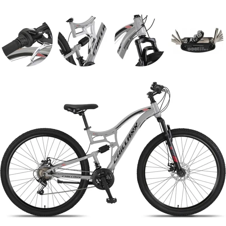 Rower Górski 27,5 Męski Damski Stal MTB Full Amor Tarcze Revoshift Dzwonek