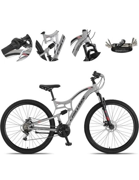 Rower Górski 27,5 Męski Damski Stal MTB Full Amor Tarcze Revoshift Dzwonek