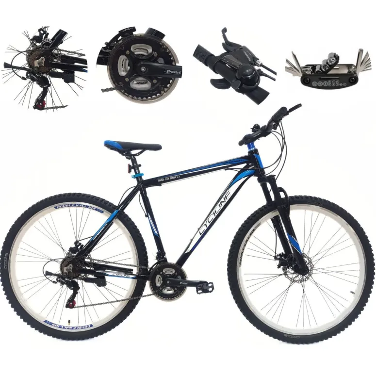 Rower Górski MTB 29 Alu Amortyzacja Tarczowe Cyngle Odblaski Dzwonek Stopka