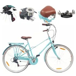 Rower Miejski Damski 28 Bagażnik Stopka Dzwonek Revo Odblask Światła Dynamo