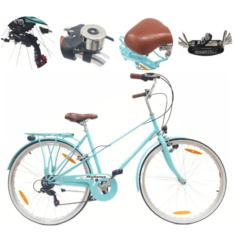 Rower Miejski Damski 28 Bagażnik Stopka Dzwonek Revo Odblask Światła Dynamo