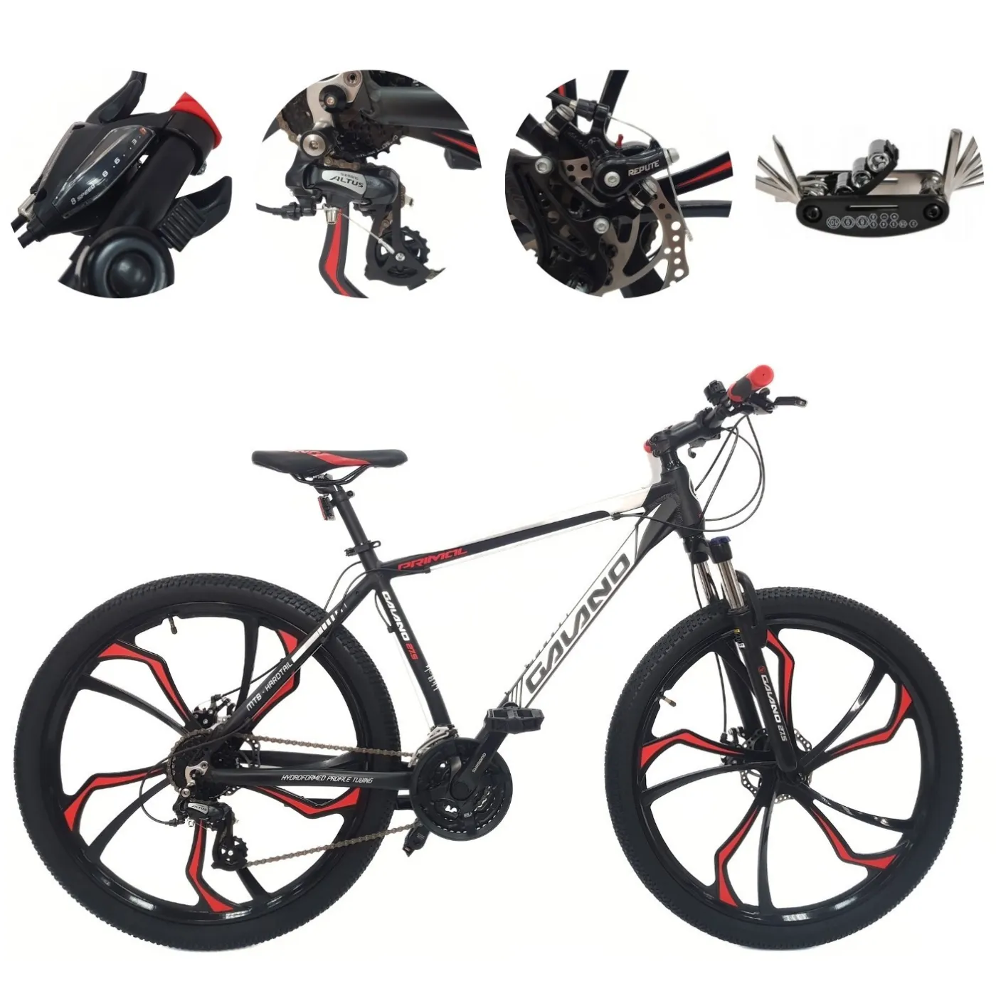 Rower Górski 27,5 MTB Alu Hardtail Damski Męski Cyngle Dzwonek Tarcze Altus