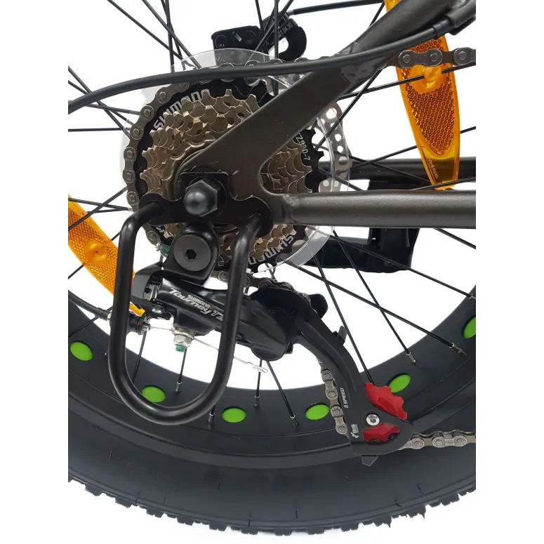Rower Dziecięcy MTB Fatbike 20 Stal Stopka Odblaski Na Koła 7 Biegów +6lat