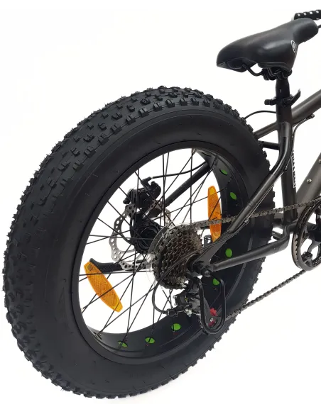 Rower Dziecięcy MTB Fatbike 20 Stal Stopka Odblaski Na Koła 7 Biegów +6lat