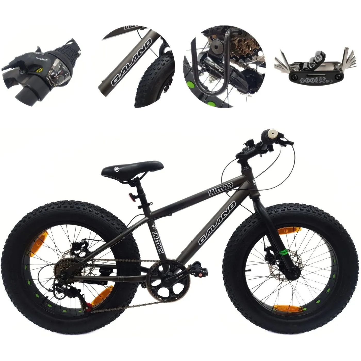 Rower Dziecięcy 20 Alu Fatbike Terenowy Górski Tarcze Stopka Szerokie Opony