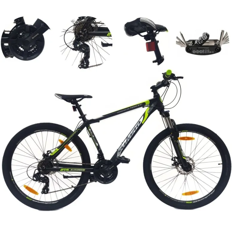 Rower Górski MTB 27,5 Alu Revo Tarczowe 21 Biegów Odblaski Dzwonek Stopka