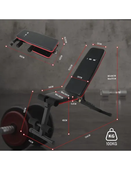 Ławka Treningowa Wielofunkcyjna ISE SY-5902 Profesjonalna 7-poziomowa 100kg