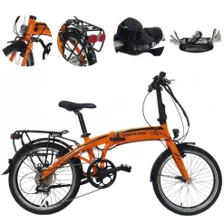 Elektryczny Rower Składany 20 Alu Cyngle Oświetlenie Bagaż Dzwonek Stopka
