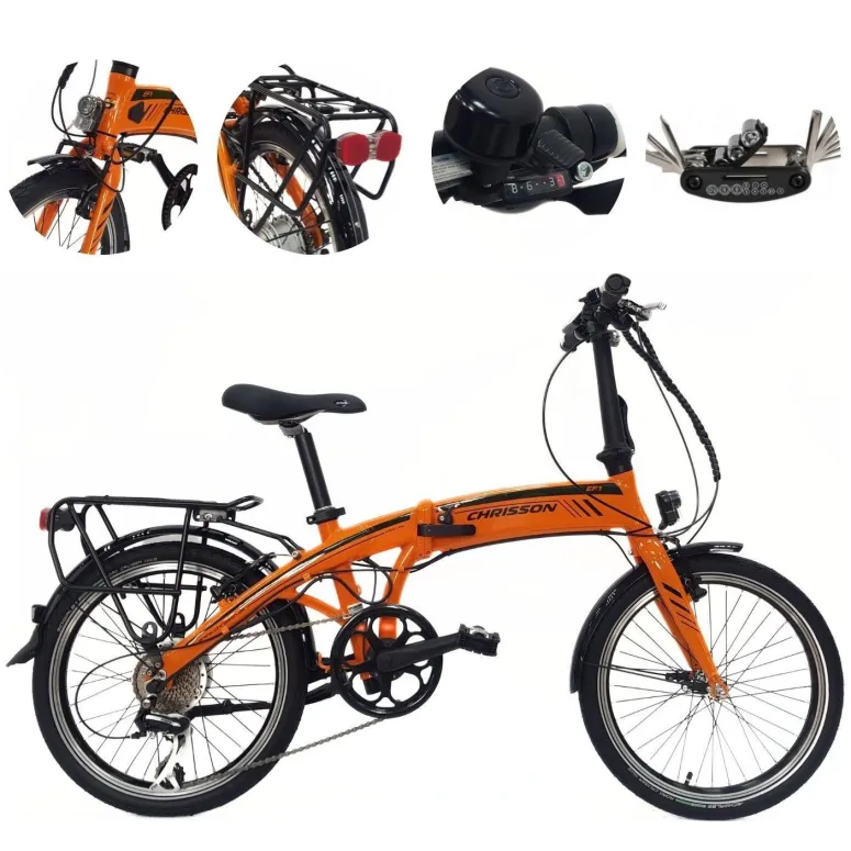 Elektryczny Rower Składany 20 Alu Cyngle Oświetlenie Bagaż Dzwonek Stopka