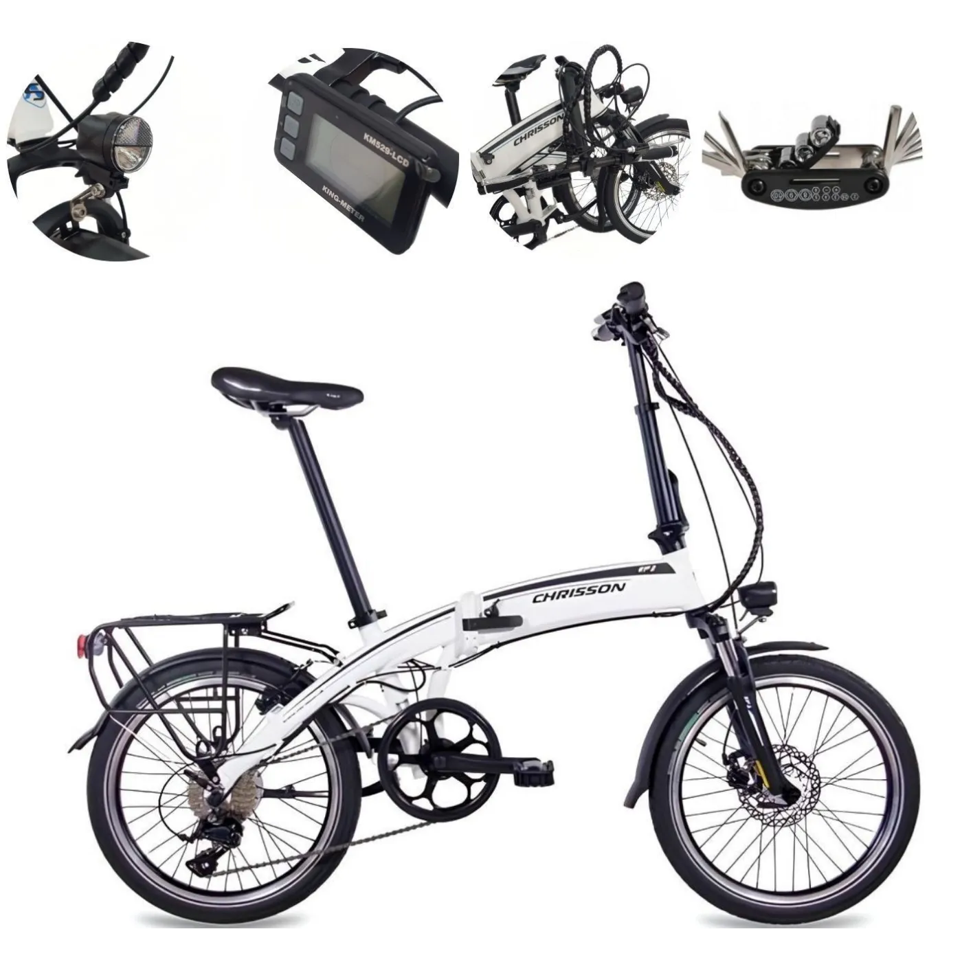 Elektryczny Rower Składany 20 Alu Sora Cyngle Wspomaganie Dzwonek Stopka