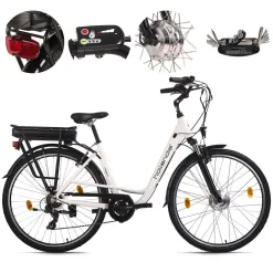 Elektryczny Rower Miejski Damski 28 Alu Revo 250W Światła Stopka Odblaski