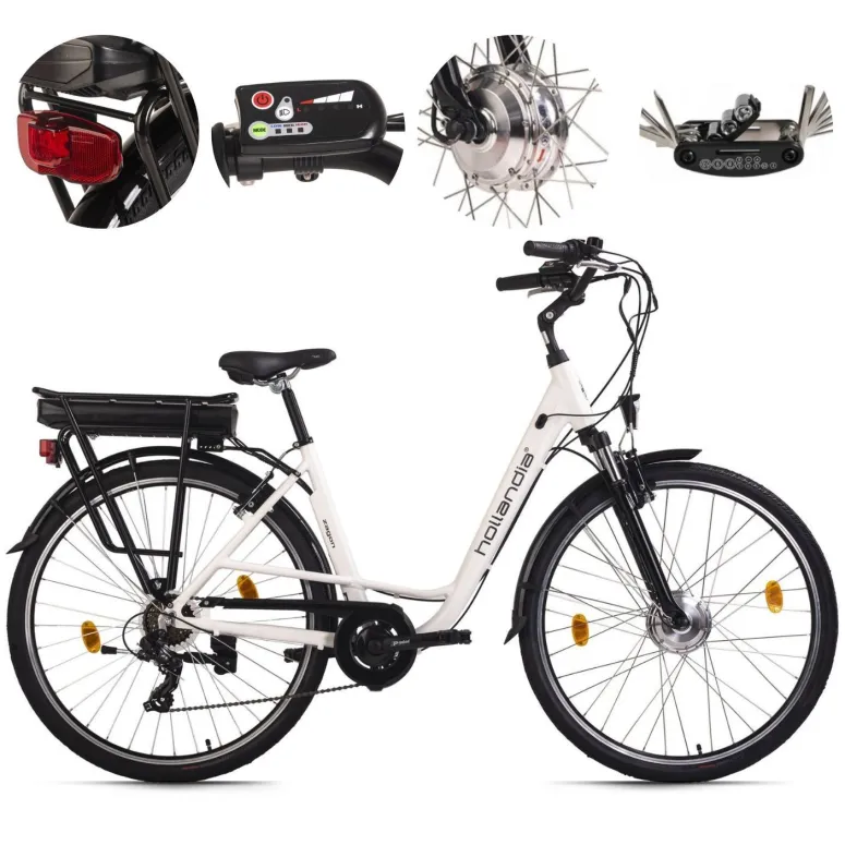 Elektryczny Rower Miejski Damski 28 Alu Revo 250W Światła Stopka Odblaski