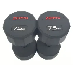 Hantle Żeliwne Zerro Powlekane Gumowane Ciężarki Do Ćwiczeń 2 x 7,5 kg