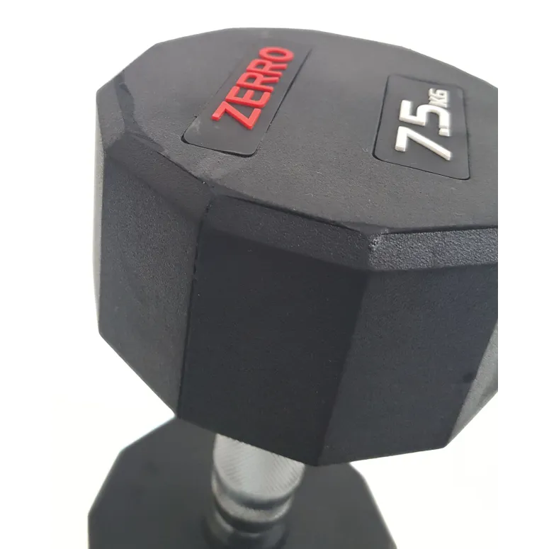 Hantle Żeliwne Zerro Powlekane Gumowane Ciężarki Do Ćwiczeń 2 x 7,5 kg