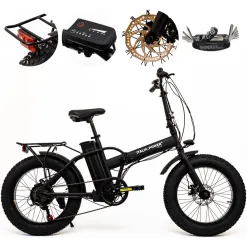 Elektryczny Rower Fatbike 20 Stal 36V 13Ah 250W Składany Czarny Bagażnik
