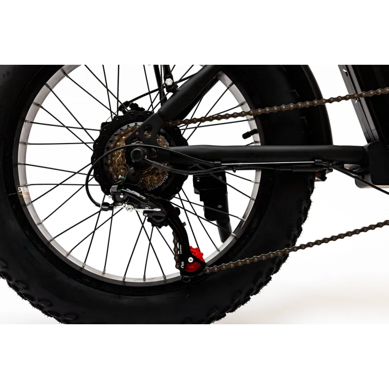 Elektryczny Rower Fatbike 20 Stal 36V 13Ah 250W Składany Czarny Bagażnik