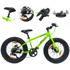 Rower Dziecięcy Fatbike MTB 20 Stal Unisex 7 Biegów Revo Tarcze Podnóżka