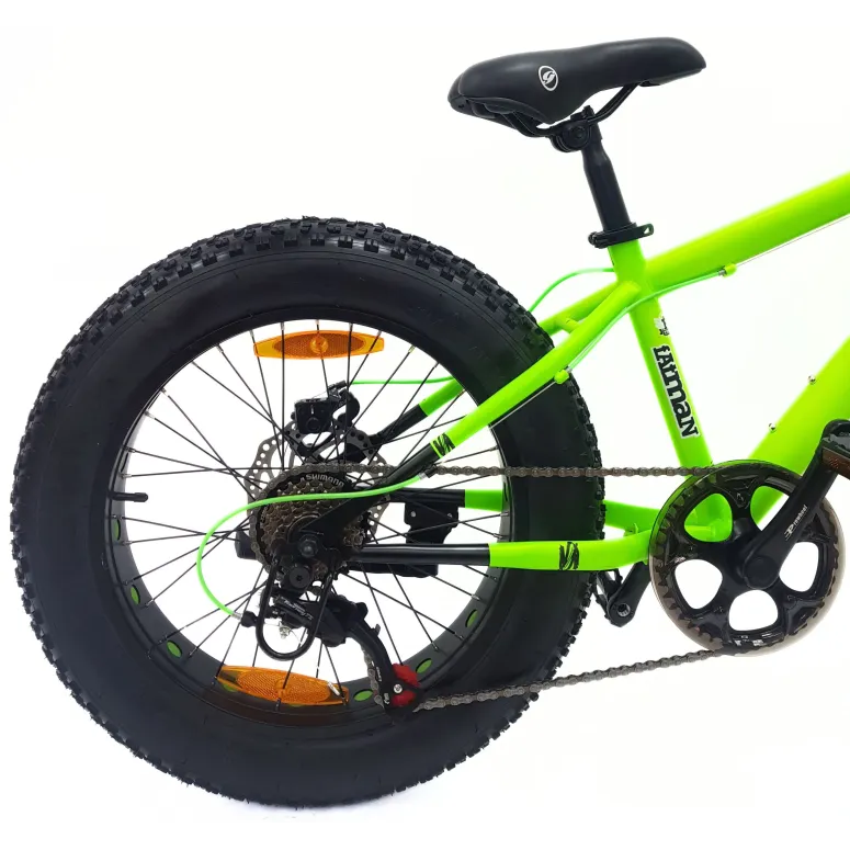 Rower Dziecięcy Fatbike MTB 20 Stal Unisex 7 Biegów Revo Tarcze Podnóżka
