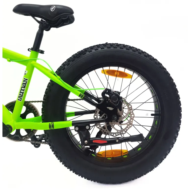 Rower Dziecięcy Fatbike MTB 20 Stal Unisex 7 Biegów Revo Tarcze Podnóżka